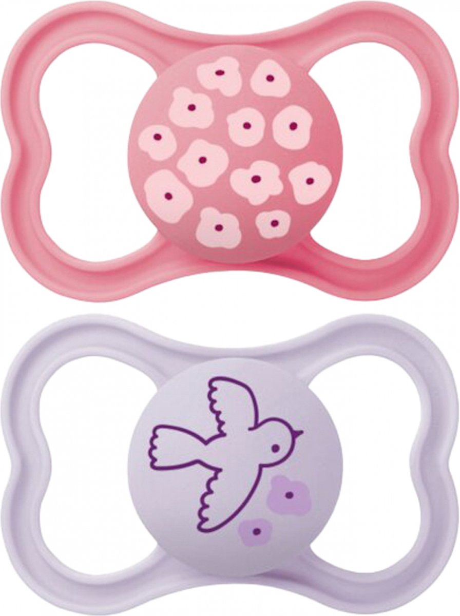 MAM 2 Fopspenen Supreme 6 Maanden en + (Modellen : Rozen Bloemen en Katten)