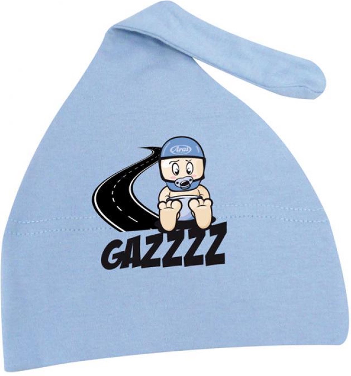 speciale baby jongens biker beanie blauw markering gazzzz voor de winter