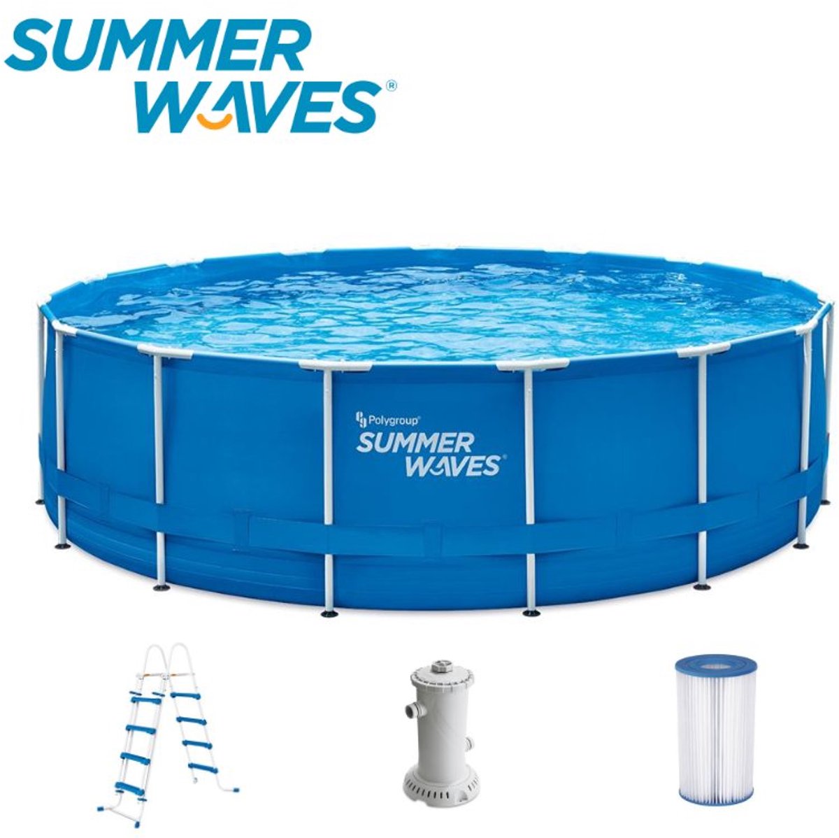 Summer Waves Zwembad - ⌀ 457 cm x 122 cm - Inclusief filterpomp
