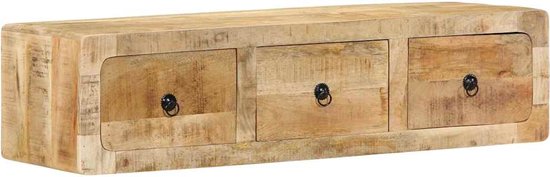 vidaXL Tv-meubel 80x30x25 cm massief ruw mangohout, Tv-standaard, media-eenheid, bijzetkast, mediakast, HiFi-kast, dressoir, entertainmentcentrum