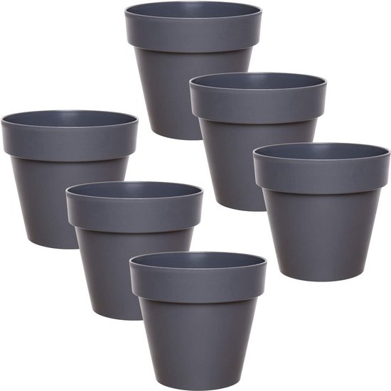 Home Garden Ornaments Roze plantenpotten voor binnen, set van 3 maten, 20/25/30 cm, grote plantenpot met plantenschotel, bloempotten buiten met matoppervlak, plantenpotten met schotel (roze