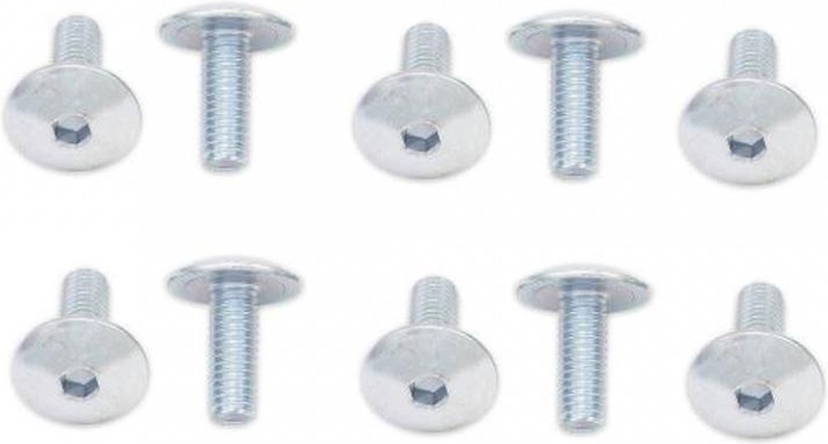 set van 10 bouten voor motorfietskuip m6 steek 100 lengte 16mm met btr kop nieuw