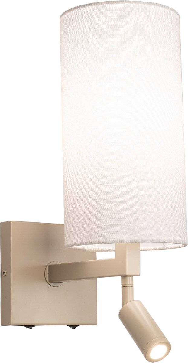 Lumidora Wandlamp 31449 - Voor binnen - SIENA - 2 Lichts - Ingebouwd LED - 1.0 Watt - 100 Lumen - 2700 Kelvin - Wit - Beige - Zand - Metaal