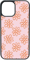 Telefoonhoesje - ORANJE BLOEMETJES - Iphone 14
