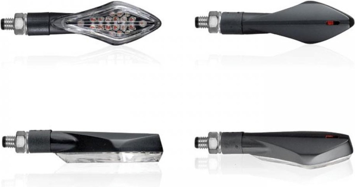 Paire Clignotant Led HUNTER Noir mat Chaft pour moto Suzuki IN202 Neuf