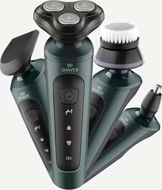 4in1 9D Scheerapparaat - Usb Oplaadbare Multifunctionele Scheerapparaat - Precisietrimmer + Haar/Baardtrimmer + Oor/Neustrimmer - Voor perfecte Lichaamshaar verzorging - Kleur: Groen