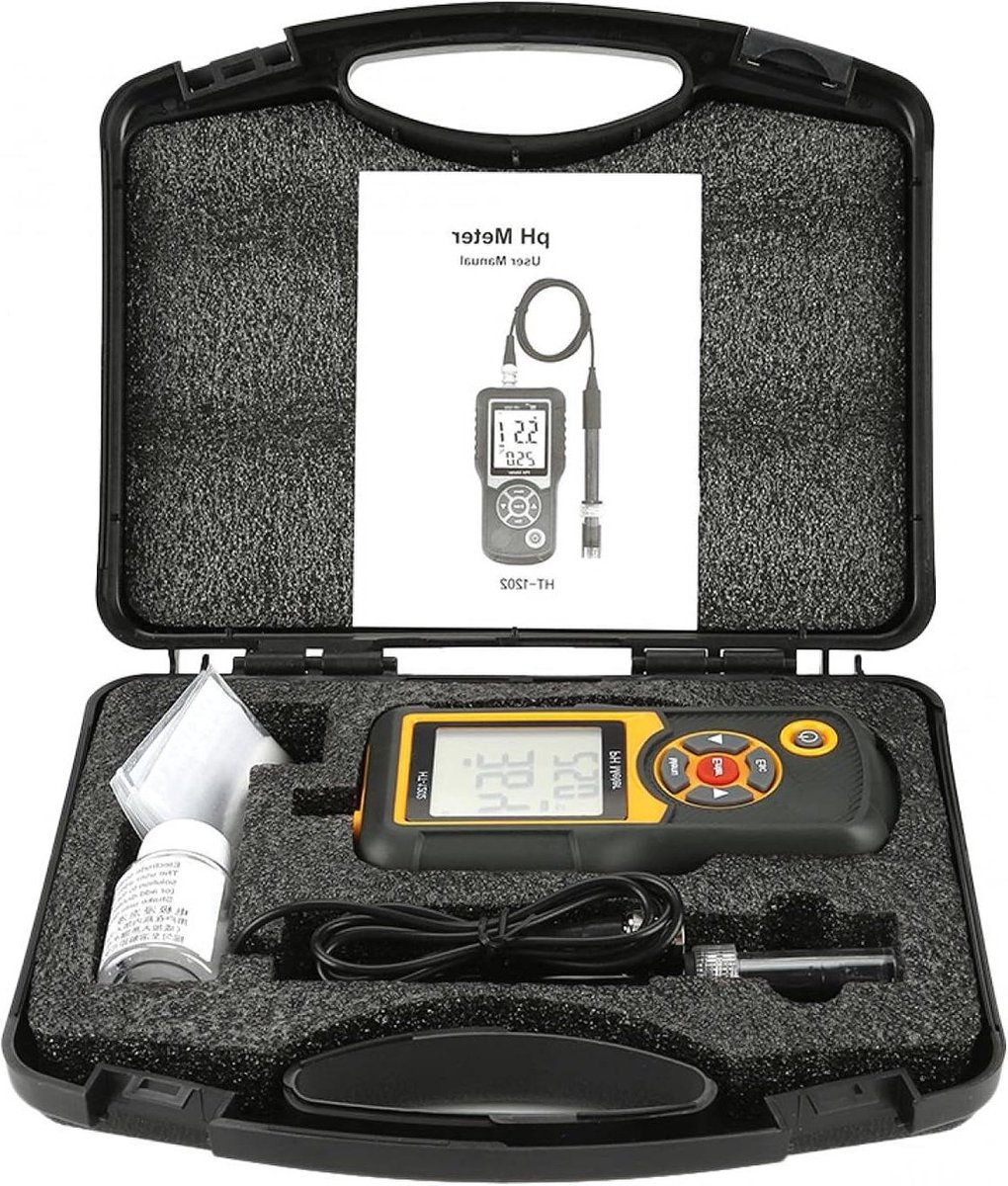 Flintronic Digitale PH-meter, 0,01 pH hoge nauwkeurigheid pH-meter, 2% leesnauwkeurigheid PH Temp watertesters, pH-meters voor huishoudelijk drinkwater, zwembad, hydrocultuur, aquarium