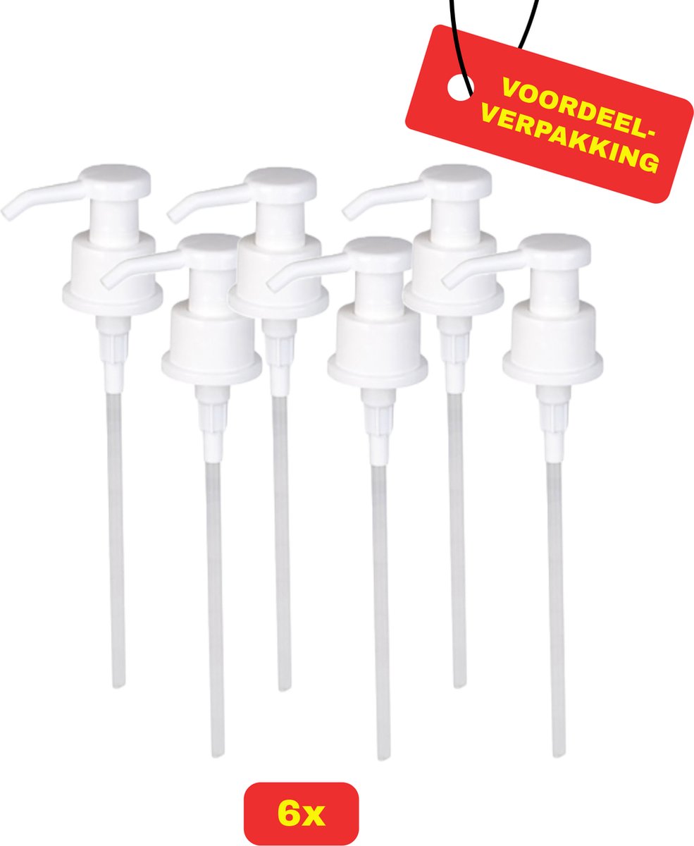 6x - Doseerpompje short nozzle voor Sterillium en Baktolin 350/500 ml flacon - Voordeelverpakking!