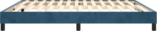 Cadre de lit vidaXL - 160 x 200 cm - Velours - Sommier tapissier bleu foncé - Lit double - Couleurs foncées - Lit en velours - Lit de Luxe