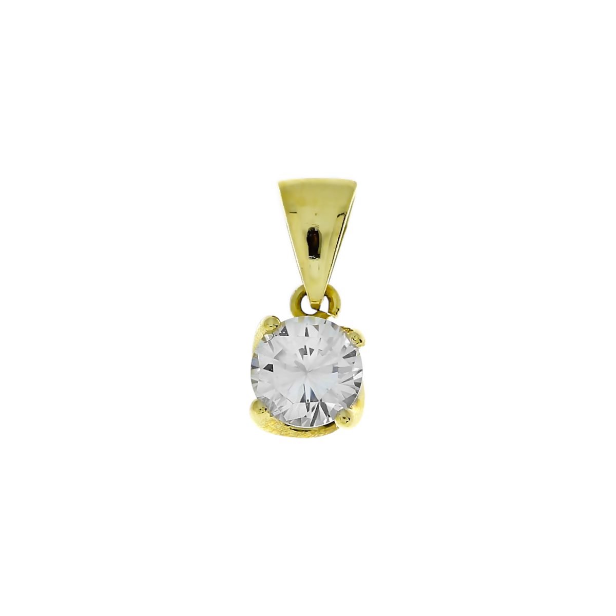 Gouden Solitaire Hanger | 16 mm | 7 mm | Zirkonia |14 karaats