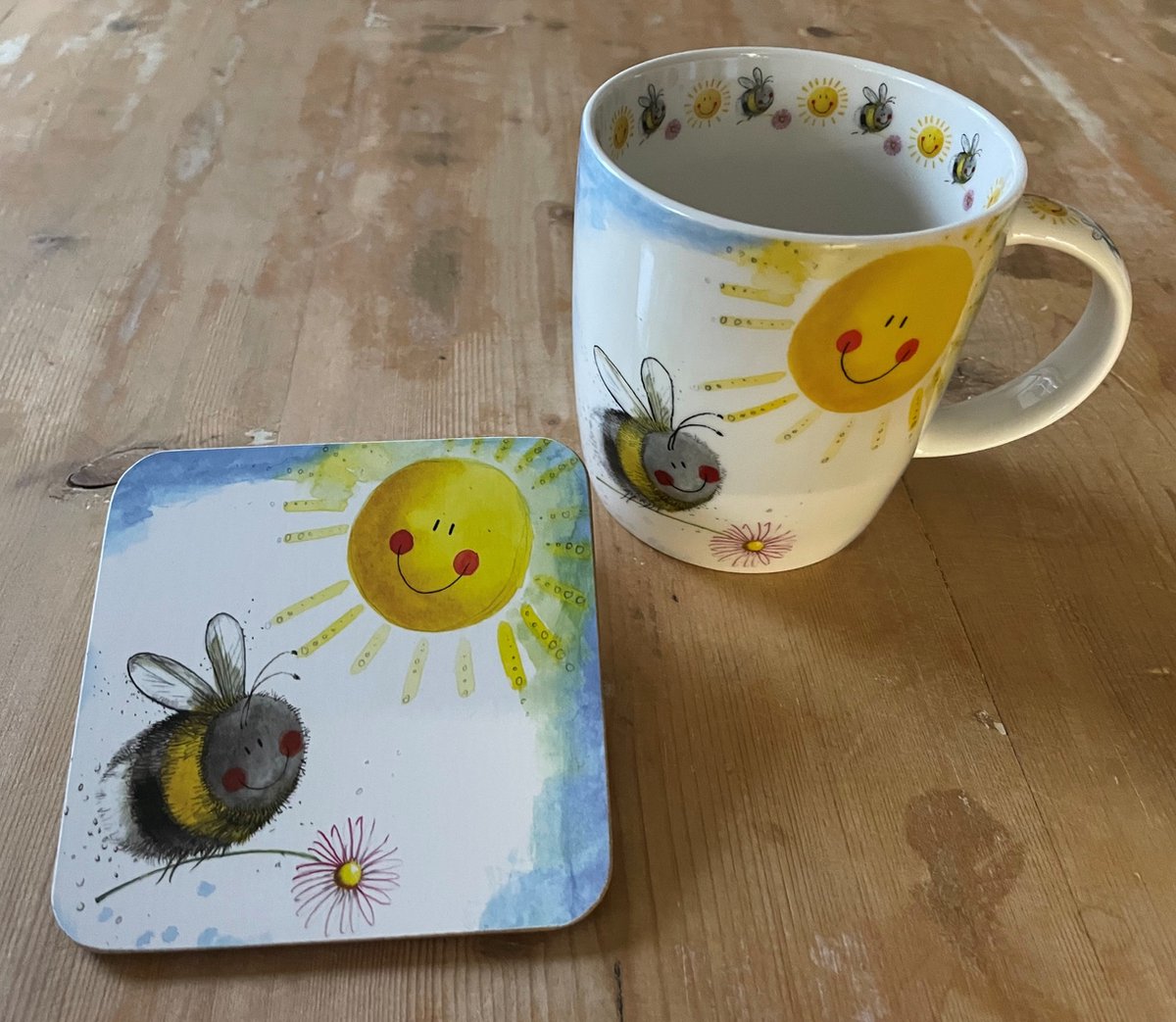 Alex Clark Mok & Onderzetter Set Bijen ~ Bee Happy