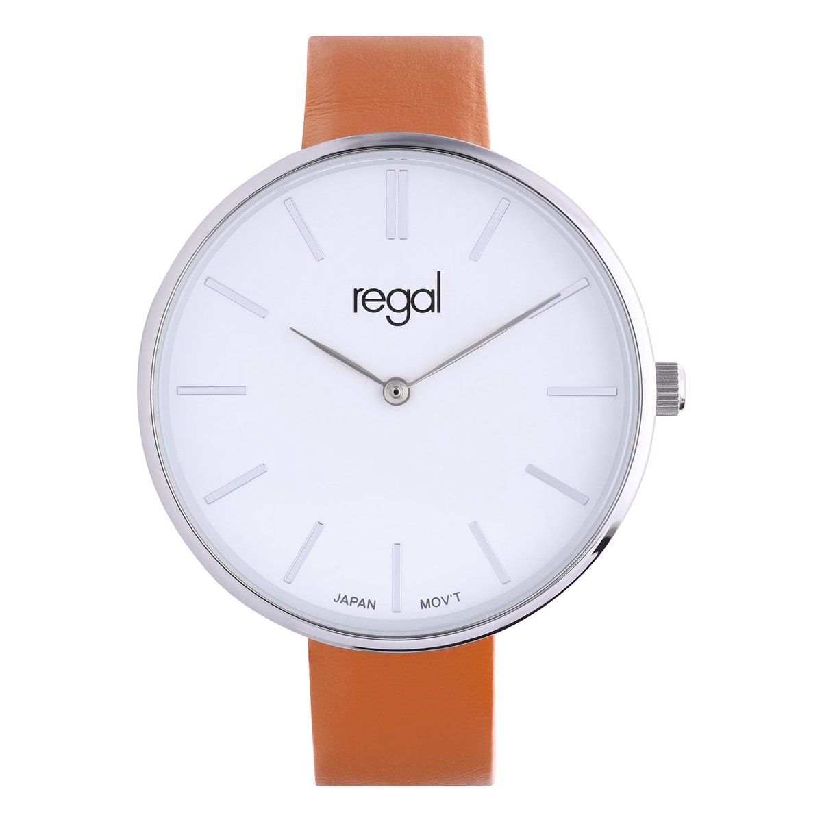 Lucardi Dames Regal dames horloge met lichtbruine band - Horloge - PU leer - Bruin - 37.80 mm