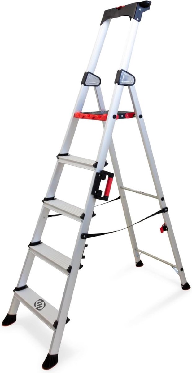 Equivera Huishoudtrap 5 Treden - Keukentrap - Trap Ladder - Professionele Trap - Opstapje