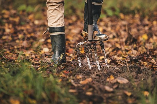 Spitvork voor harde grond met 4 tanden - Ergonomisch ontwerp 122 cm - Hoogwaardig boorstaal van Merkloos	 — afbeelding 2