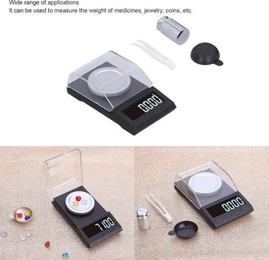 UNIWEIGH Milligram - Escala de 000oz escala de gramos mini quilates de UNIWEIGH Milligram - Escala de 000oz escala de gramos mini quilates de