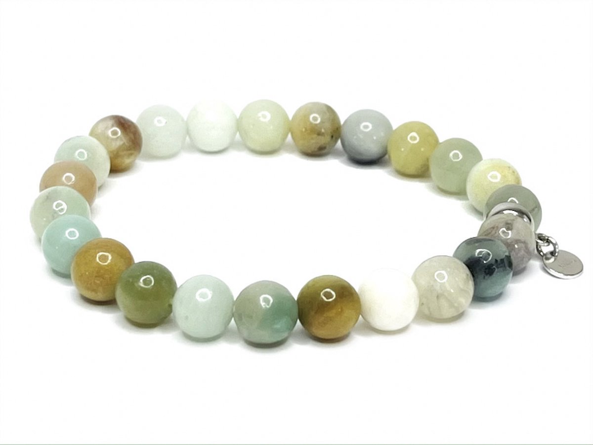 NIEUW! Jolla - dames armband - kralen armband - zilver - Mix & Match - Amazoniet