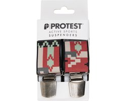 foto van Protest Prttown – Bretels Heren – Houthakkers print – Rekbaar elastiek – Kruisband – Bamboobeige