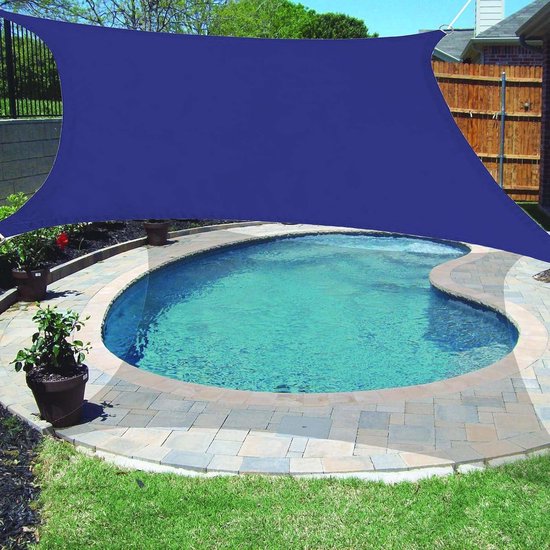 Zonneschermzeil Waterdicht Rechthoek 195 x 250 cm Waterbestendig Schaduwluifelafdekking 98% Uv-Blok met Gratis Touw Voor Tuinschaduw, Terras, Gazon, Donkergrijs