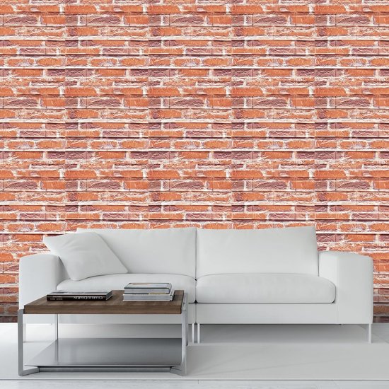 3D-wandpanelen, zelfklevend, baksteen, 3D-baksteenbehang, steenlook, waterdichte muurstickers, 10 stuks, 38 x 35 cm, doe-het-zelf wandbehang, geschikt voor slaapkamer, woonkamer, retro wit, 35 x 38 cm