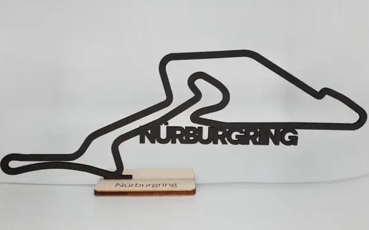 F1 Circuit Nurbergring - 15x38cm - Naturel - Black - Silhouette