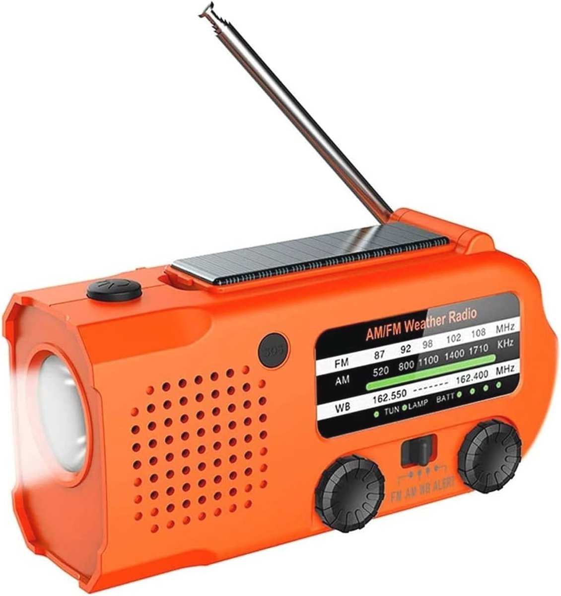 Irfora Outdoor noodradio voor noodgevallen, draagbare zonne-oplader, handslinger, oplaadbare USB-radio met zaklamp, SOS-alarm, AM/FM-oplader voor mobiele telefoon Irfora Outdoor noodradio voor noodgevallen, draagbare zonne-oplader, handslinger, oplaadbare USB-radio met zaklamp, SOS-alarm, AM/FM-oplader voor mobiele telefoon