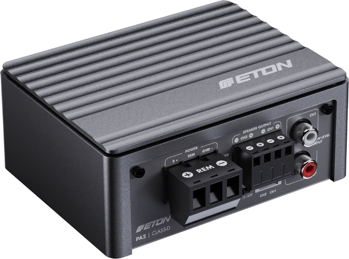ETON PA2 - Autoversterker - 2 kanaals - 2x 85 Watt RMS of 1x 285 Watt RMS gebrugd - Klasse D - Micro Mini versterker