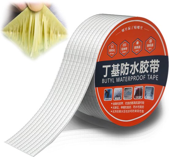 BOMEI PACK Pantsertape, extra sterk, 32 m x 48 mm, waterdichte reparatieband voor binnen en buiten, met weefsel versterkte reparatietape, 3 rollen (wit