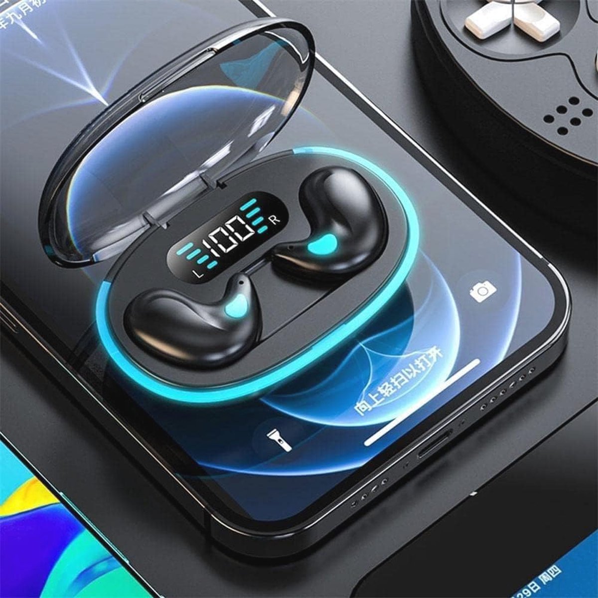 Onzichtbare slaap Draadloze oortelefoon met oplaadetui Bluetooth 5.3 Verborgen oordopjes Lichtgewicht Waterdicht Ruisonderdrukking Sport Stereo Muziekoortelefoon – koop de beste producten in de online winkel