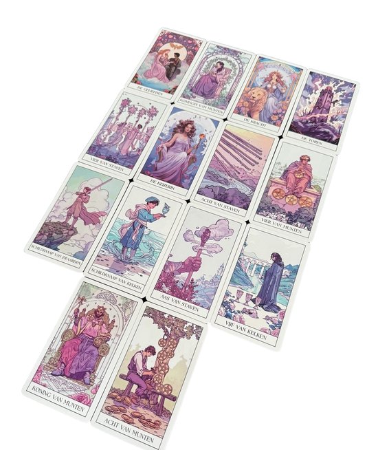 Tarot Set Compleet – 78 tarotkaarten + 2 tarot cursusboeken (rechtop & omgekeerd) – Maya Magie (Nederlands)