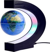 Globe flottant - globe terrestre - globe terrestre - bleu - éclairage LED - lampe de nuit - magnétique - article de bureau - éducatif