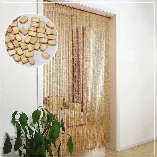 HAB & GUT -DV0253- deurgordijn Weelderig, GROEN, 90 x 200 Bead gordijn