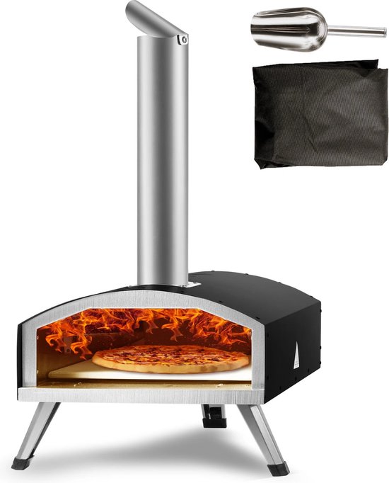 Foto: Bonfeu pizzaoven voor bonbiza en bonplacha houtgestookte steenoven voor authentieke pizzas brood en meer 42x42x15cm