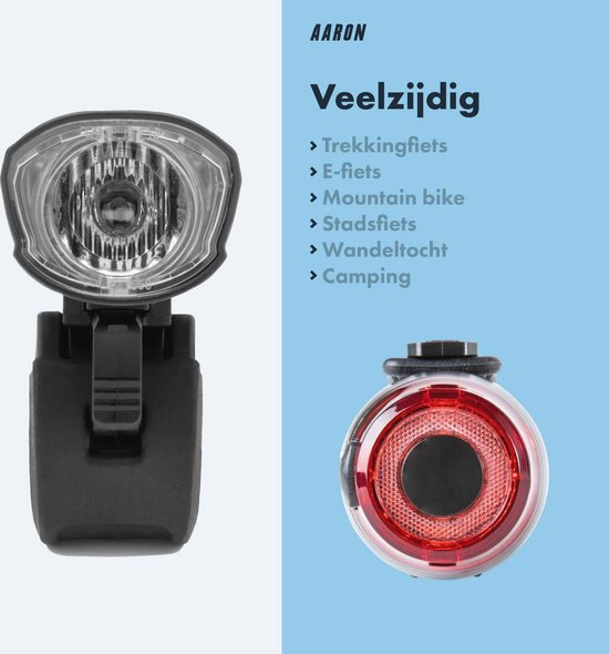 Oplaadbare Fietslampen Set - USB LED Voorlamp en Achterlamp voor Racefietsen, E-Bikes, en Mountainbikes - Waterdicht IPX5/IPX4 — afbeelding 5