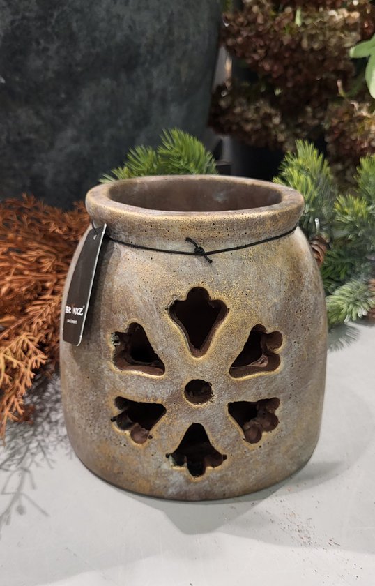 Brynxz - Waxinelichthouder - Sneeuwvlok - Jewel - Kerst - Theelichthouder - 14x13cm