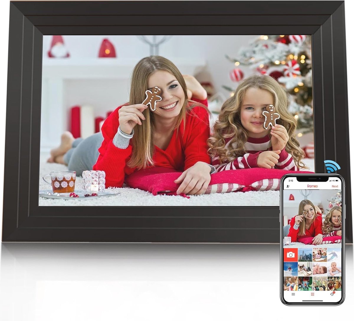 Digitale fotolijst 10,1 inch met WiFi en HD IPS-touchscreen - 32 GB geheugen en automatische beeldrotatie