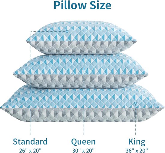 LINENSPA Geraspte Gel Memory Foam Kussen – Koelbed Kussen – Zij-, Buik- en Rugslapers – Standaard