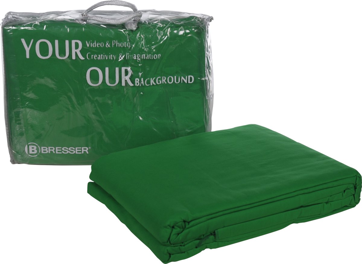 Bresser Achtergronddoek - Y-9 - 3 x 6m - Chromakey Groen