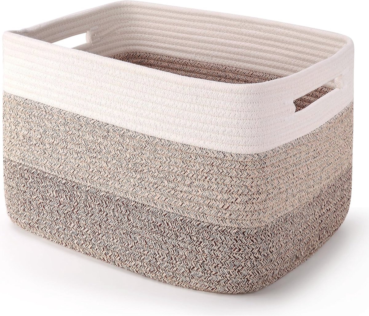 Goedkoopste Geweven Opbergmand voor Organisatie - Decoratieve Katoenen Manden voor Speelgoed en Badkamers 33 x 28 cm - Bruin