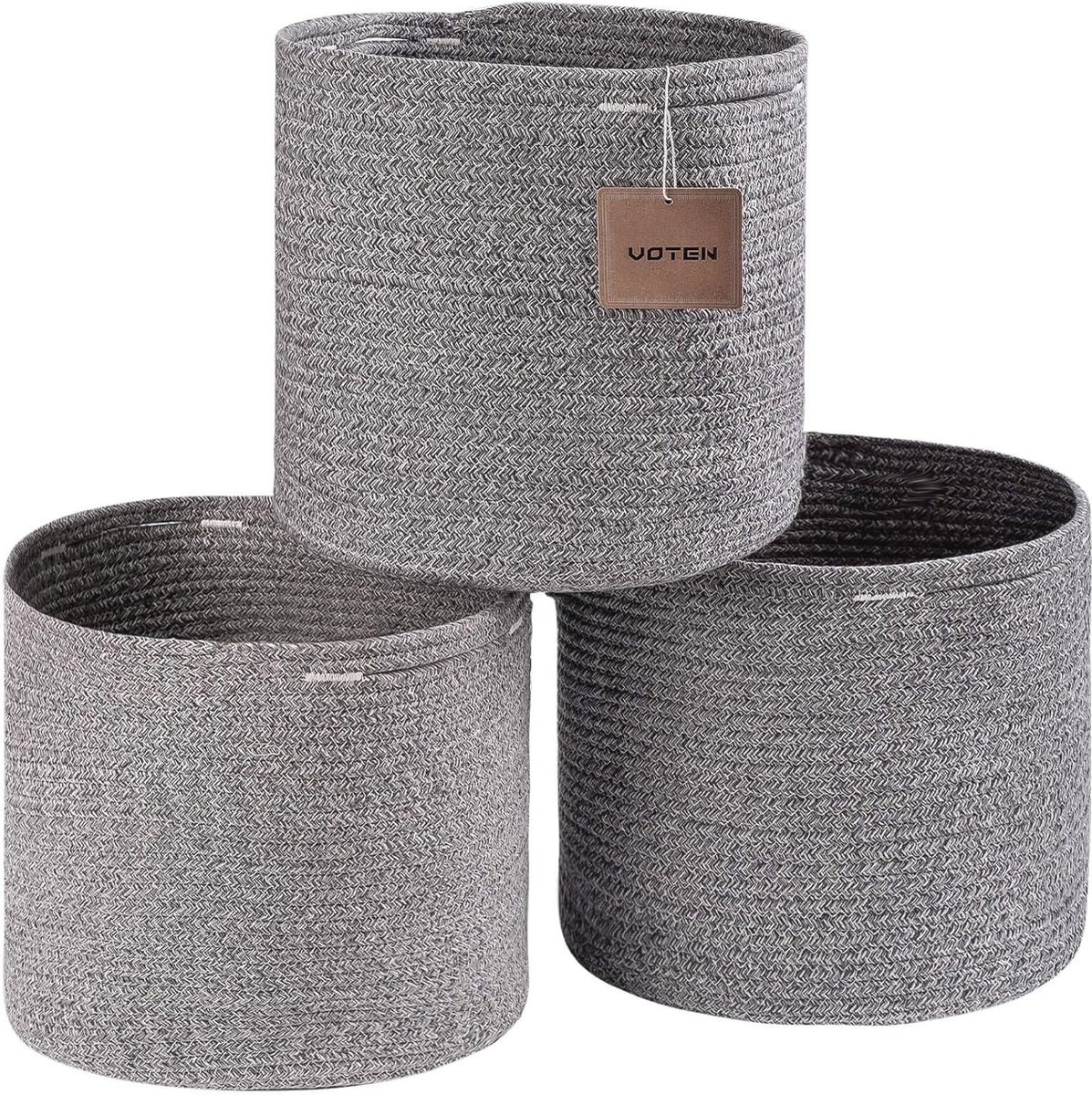 Goedkoopste Katoenen Opbergmanden Set van 3 - Decoratieve, Opvouwbare Organizers voor Kleding, Speelgoed, en Meer