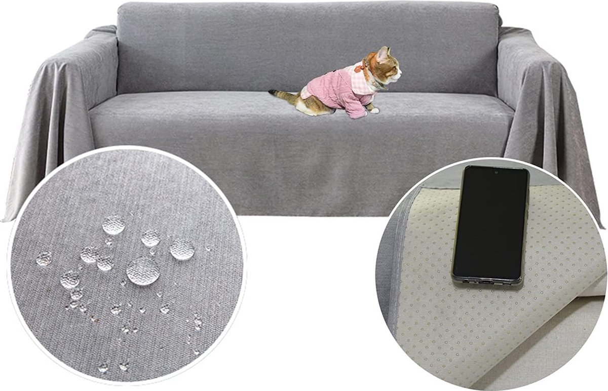 Goodivery ® Waterdichte en Antislip Beschermhoes voor Banken en Meubels, 380 x 180 cm, Ideaal voor Huisdieren en Kinderen