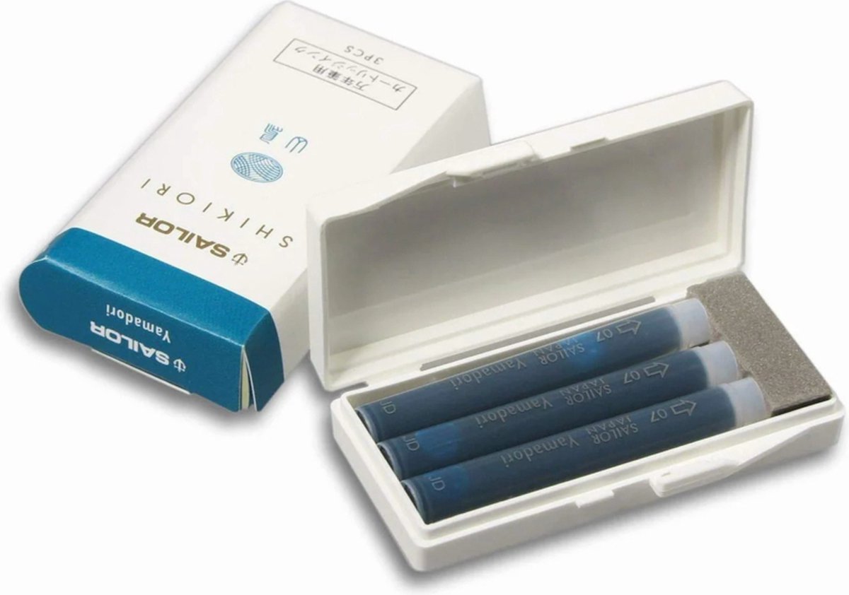 Sailor set van 3 Ink Cartridges Shikiori, Sansui Yamadori - Groen Blauw
