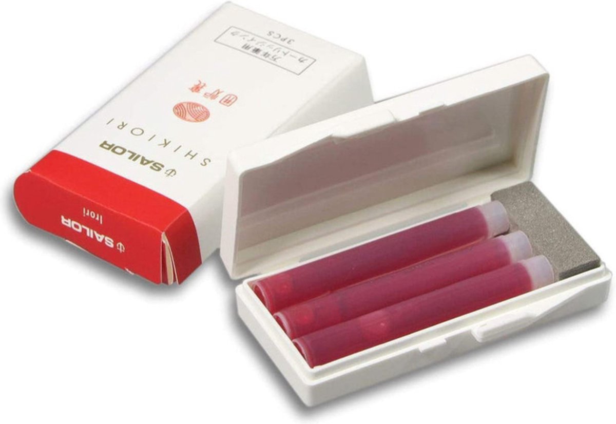 Sailor set van 3 Ink Cartridges Shikiori, Sansui Irori - Rood