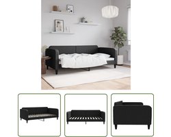 vidaXL Sofa Bed - Slaapbank - Slaapbank 100x200 cm stof zwart - Daybed - Lounge Sofa - Tweepersoons Bank