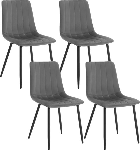 Eetkamerstoelen Fluwelen keukenstoelen Set van 4