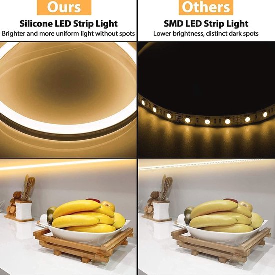 OULARA COB-ledstrip, natuurlijk wit, 4000 K, 10 m, 3200 leds, dimbaar