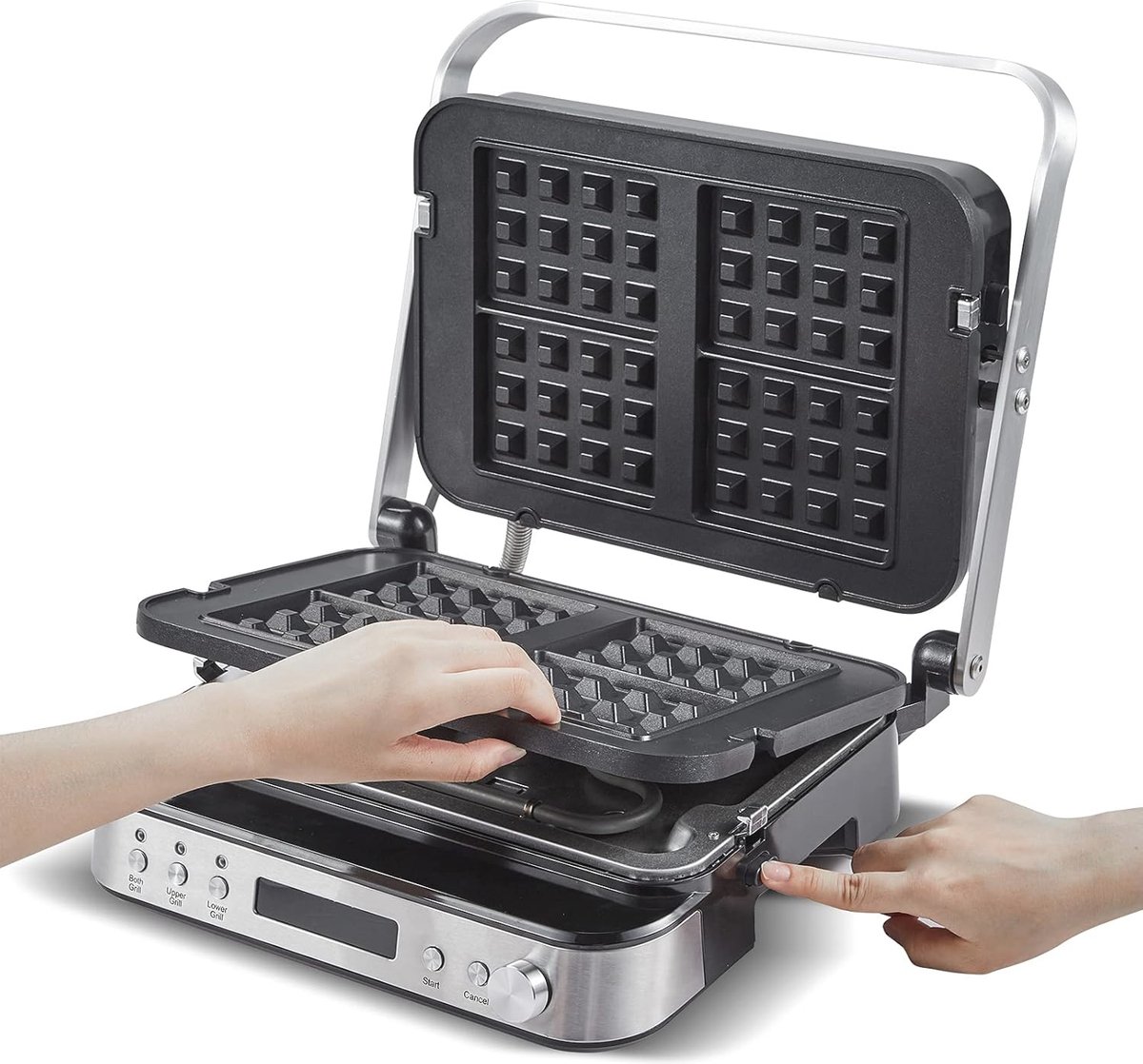 2000 Watt 3-in-1 Kontaktgrill - XL Tischgrill, Wafelijzer en Sandwichmaker zonder Merknamen