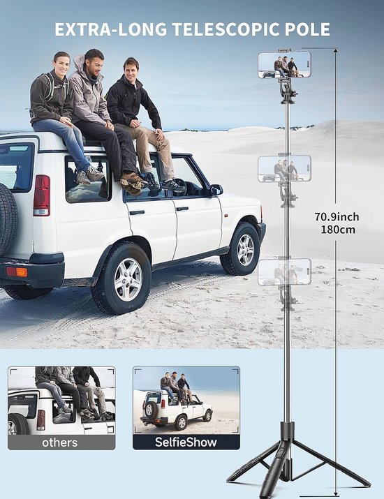 Mobiele Telefoon Statief & Selfie Stick 180cm - Multifunctioneel Ontwerp voor Foto's en Video's — afbeelding 4