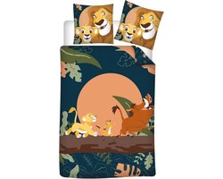 Disney The Lion King Dekbedovertrek - Timon, Pumbaa en Simba - 140 x 200 cm