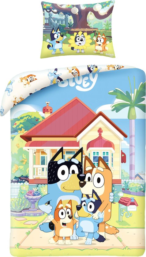 Bluey Housse de couette Famille 140 x 200 Cm – Katoen