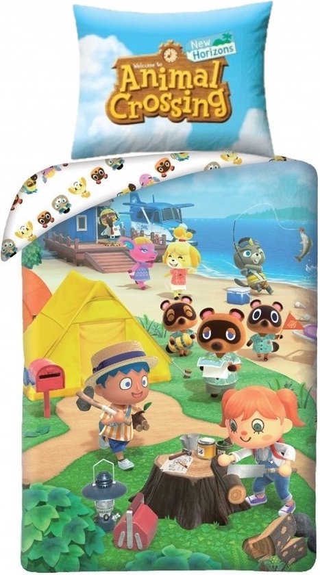 Animal Crossing Dekbedovertrek Happy Home - 140 x 200 n+ 70 x 90 cm - Katoen